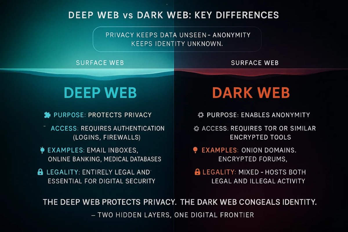 Dark Web vs Deep Web vs Dark Net: 99% of the Internet Explained (2026)